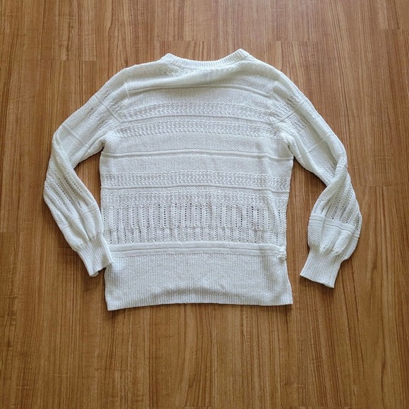 Torrid Sweater Womens Size 1X White Open Knit Crochet Long Sleeve Casual Top - Picture 9 of 11